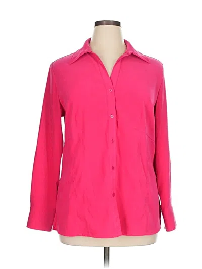 Pre-owned Sag Harbor Long Sleeve Blouse In Pink