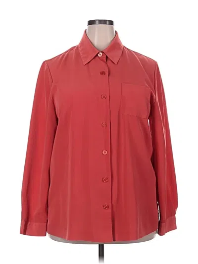Pre-owned Sag Harbor Long Sleeve Blouse In Red