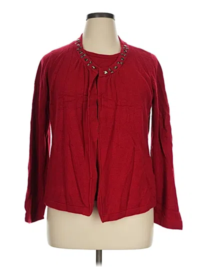 Pre-owned Sag Harbor Long Sleeve Blouse In Red
