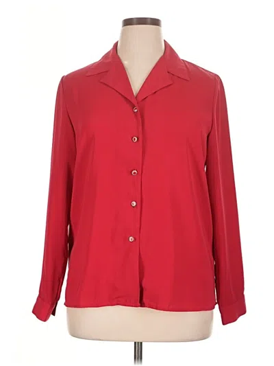 Pre-owned Sag Harbor Long Sleeve Blouse In Red