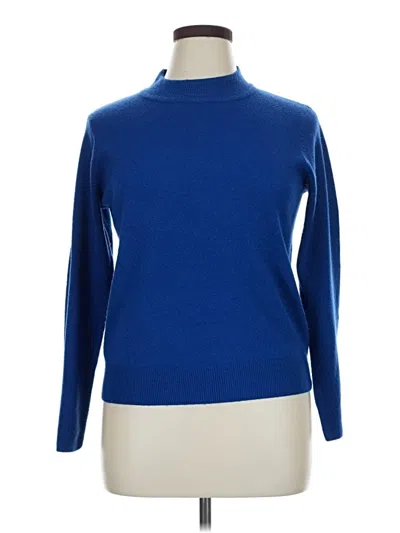Pre-owned Sag Harbor Long Sleeve Top Blue Turtleneck Tops