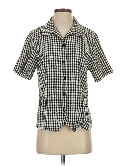 Pre-owned Sag Harbor Short Sleeve Blouse In Black