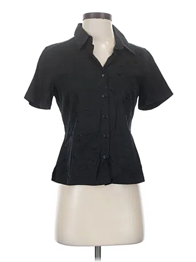 Pre-owned Sag Harbor Short Sleeve Blouse In Black