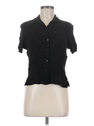 Pre-owned Sag Harbor Short Sleeve Blouse In Black