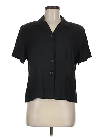 Pre-owned Sag Harbor Short Sleeve Blouse In Black