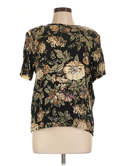 Pre-owned Sag Harbor Short Sleeve Blouse In Black