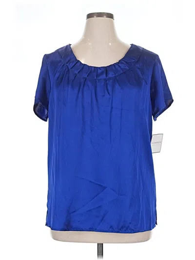 Pre-owned Sag Harbor Short Sleeve Blouse In Blue