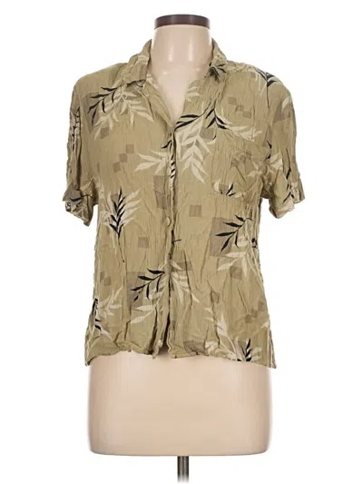 Pre-owned Sag Harbor Short Sleeve Blouse In Brown