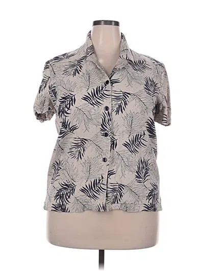 Pre-owned Sag Harbor Short Sleeve Blouse In Brown