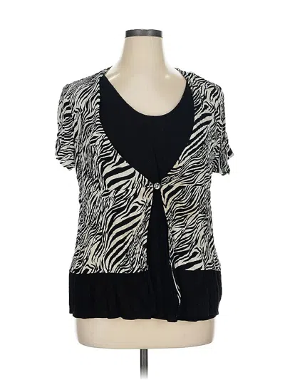 Pre-owned Sag Harbor Short Sleeve Blouse In Gray