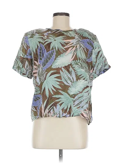 Pre-owned Sag Harbor Short Sleeve Blouse In Green