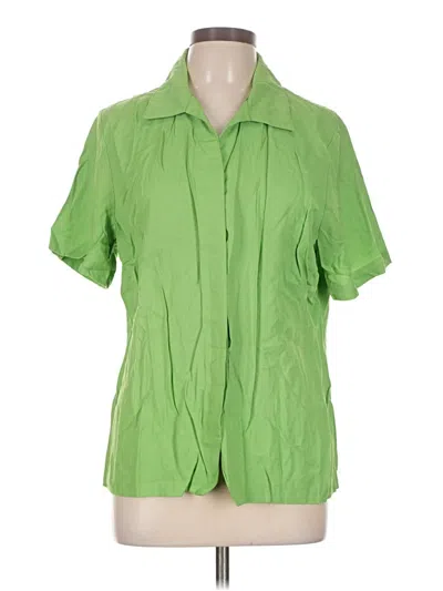 Pre-owned Sag Harbor Short Sleeve Blouse In Green