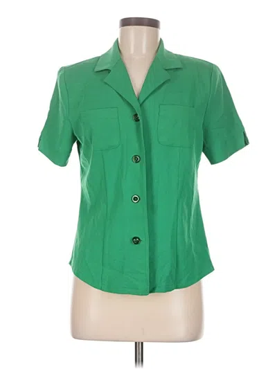 Pre-owned Sag Harbor Short Sleeve Blouse In Green