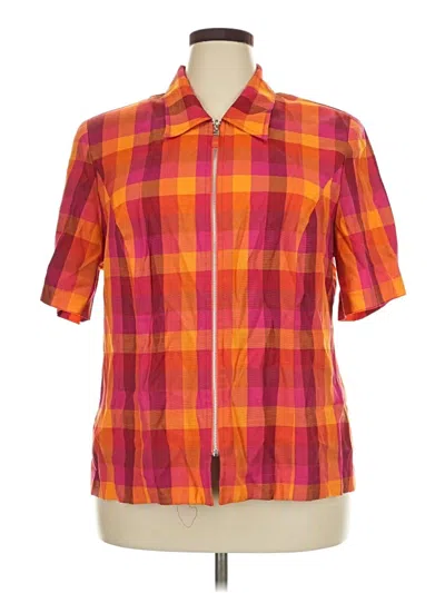 Pre-owned Sag Harbor Short Sleeve Blouse In Orange