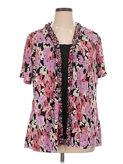 Pre-owned Sag Harbor Short Sleeve Blouse In Pink