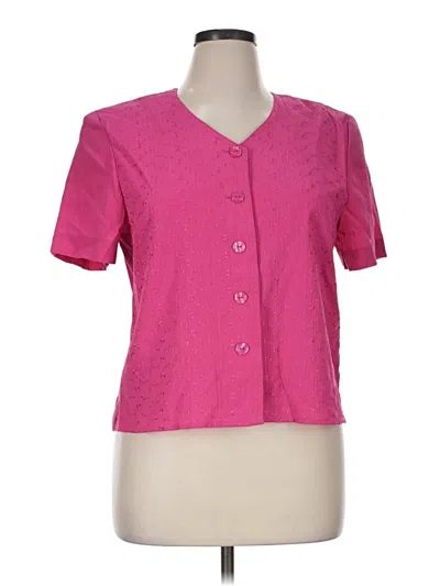 Pre-owned Sag Harbor Short Sleeve Blouse In Pink