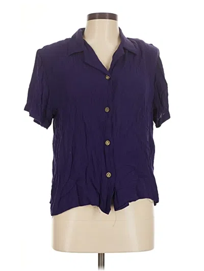Pre-owned Sag Harbor Short Sleeve Blouse In Purple