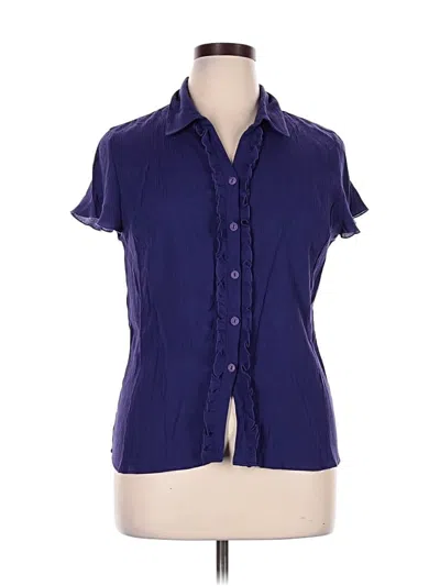 Pre-owned Sag Harbor Short Sleeve Blouse In Purple