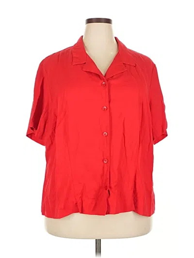 Pre-owned Sag Harbor Short Sleeve Blouse In Red