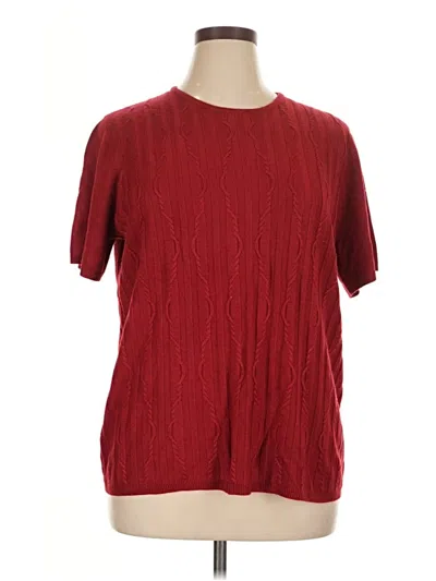 Pre-owned Sag Harbor Short Sleeve Blouse In Red