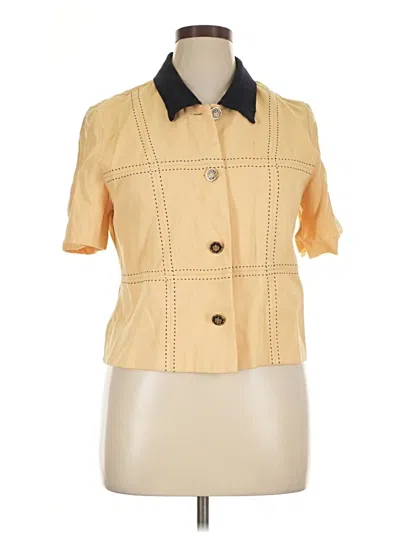 Pre-owned Sag Harbor Short Sleeve Blouse In Yellow