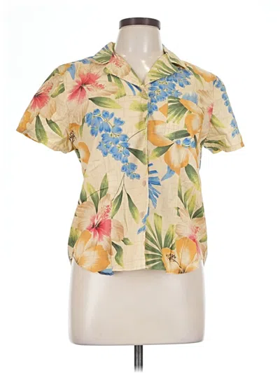 Pre-owned Sag Harbor Short Sleeve Blouse In Yellow