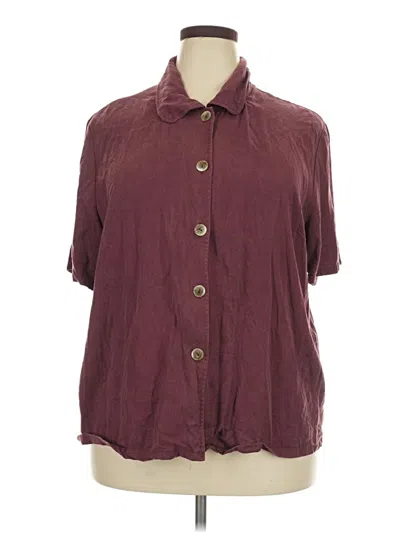 Pre-owned Sag Harbor Short Sleeve Polo Shirt In Burgundy