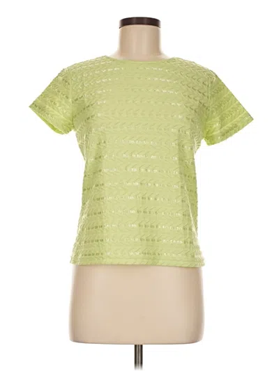 Pre-owned Sag Harbor Short Sleeve Top Green Crew Neck Tops
