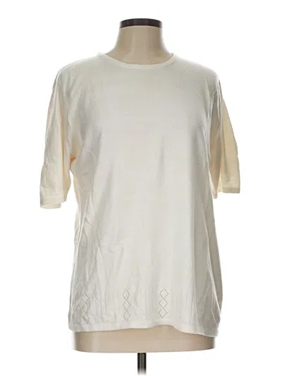 Pre-owned Sag Harbor Short Sleeve Top Ivory Crew Neck Tops