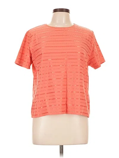 Pre-owned Sag Harbor Short Sleeve Top Orange Crew Neck Tops