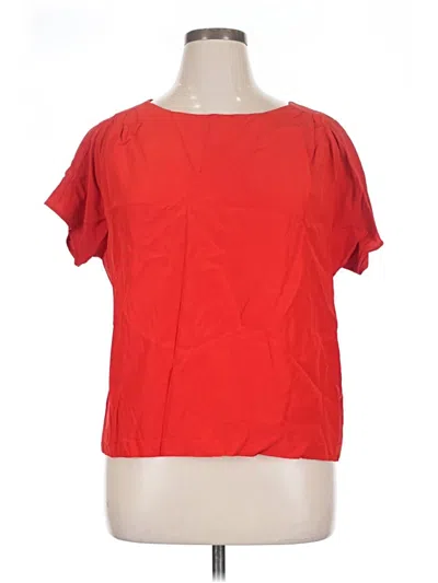 Pre-owned Sag Harbor Short Sleeve Top Red Scoop Neck Tops