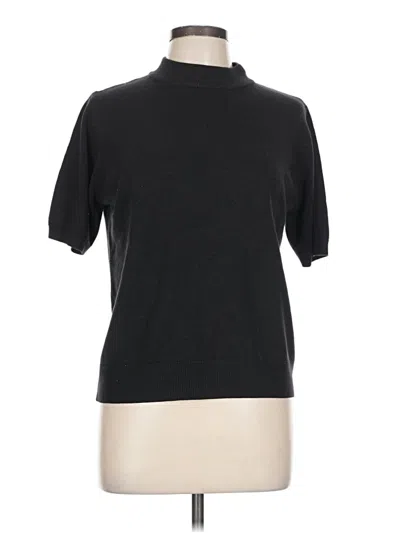 Pre-owned Sag Harbor Short Sleeve Turtleneck In Black