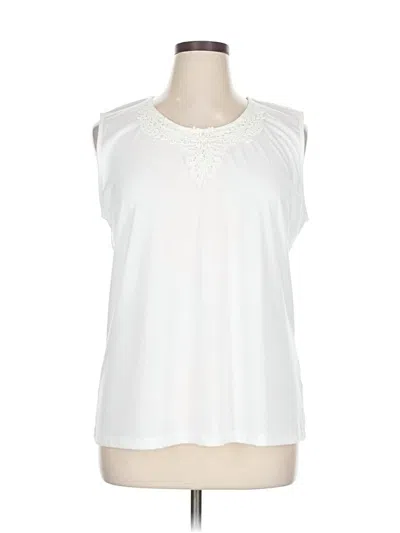 Pre-owned Sag Harbor Sleeveless Blouse In White