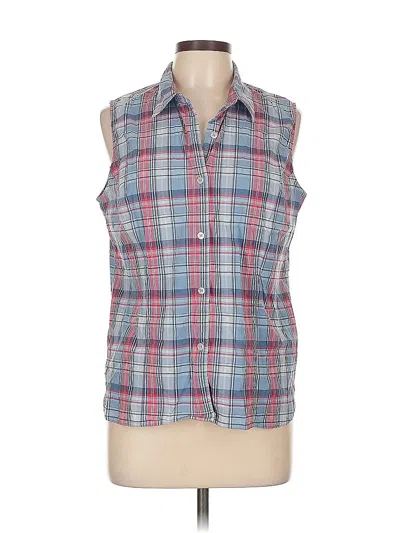 Pre-owned Sag Harbor Sleeveless Button Down Shirt In Blue