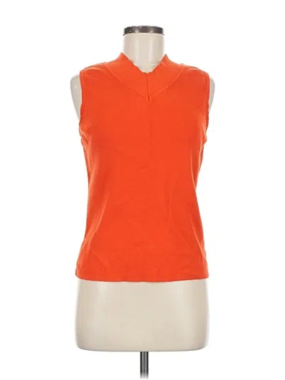 Pre-owned Sag Harbor Sleeveless Top Orange Cowl Neck Tops