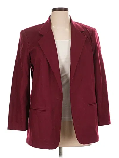 Pre-owned Sag Harbor Wool Blazer Jacket In Burgundy