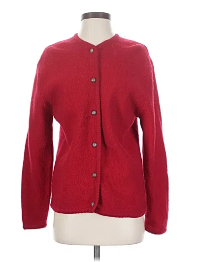 Pre-owned Sag Harbor Wool Cardigan Sweater In Red