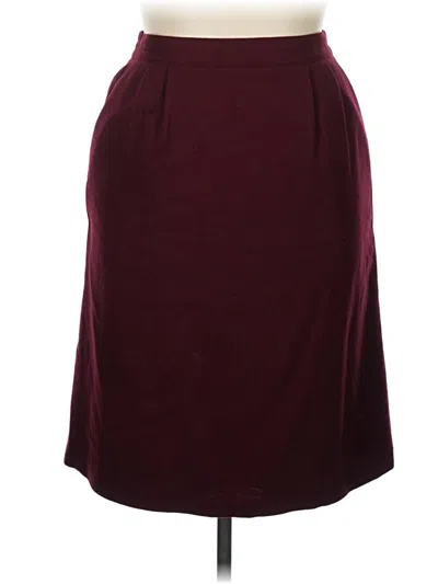 Pre-owned Sag Harbor Wool Skirt In Burgundy