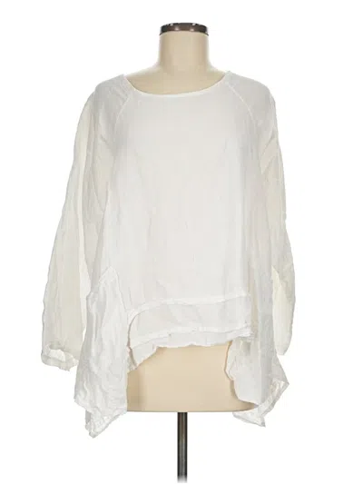 Pre-owned Saga 3/4 Sleeve Blouse In White