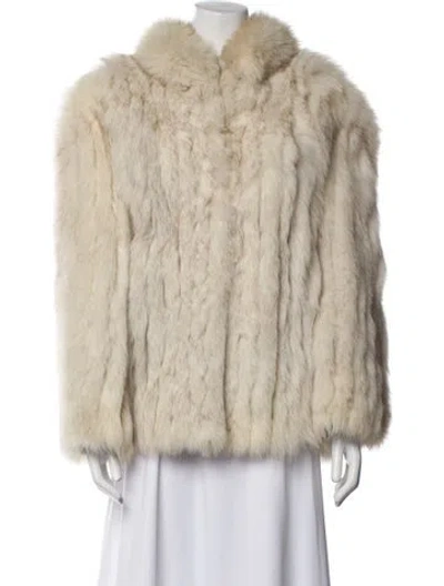 Pre-owned Saga Fox Faux Fur Coat In Neutral