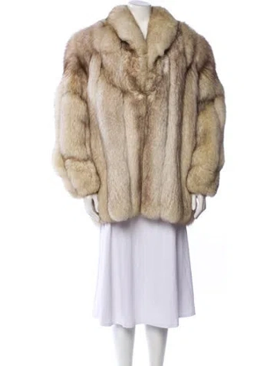 Pre-owned Saga Fox Fox Fur Jacket In Neutral