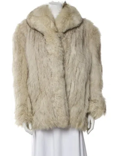 Pre-owned Saga Fox Fox Fur Jacket In Neutral
