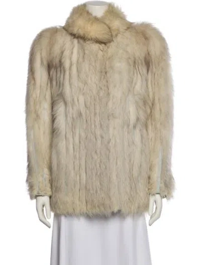 Pre-owned Saga Fox Fox Fur Jacket In Neutral
