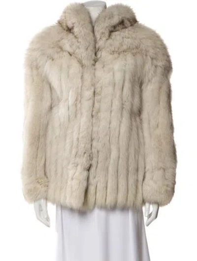 Pre-owned Saga Fox Fox Fur Jacket In Neutral