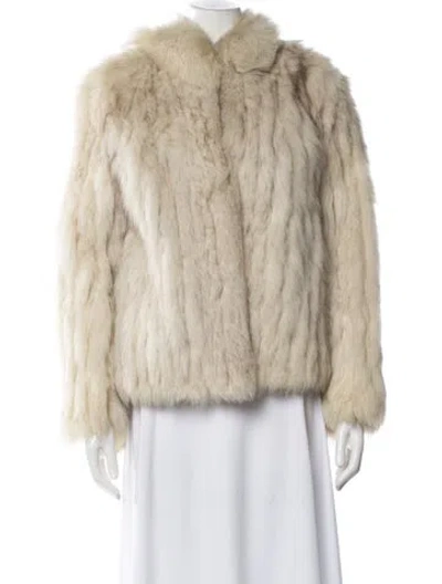 Pre-owned Saga Fox Fox Fur Jacket In White