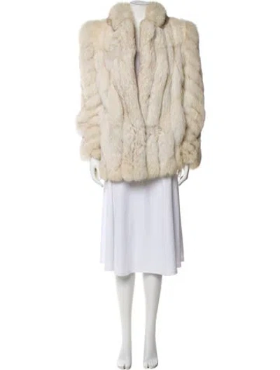 Pre-owned Saga Fox Fur Coat In Neutral