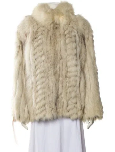 Pre-owned Saga Fox Fur Coat In Neutral