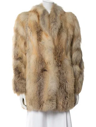 Pre-owned Saga Fox Fur Coat In Neutral