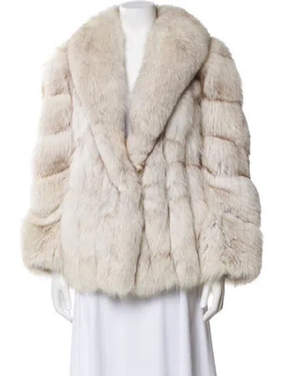 Pre-owned Saga Fox Fur Fur Coat In Neutral
