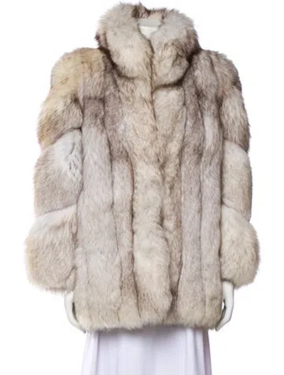 Pre-owned Saga Fox Fur Fur Coat In Neutral